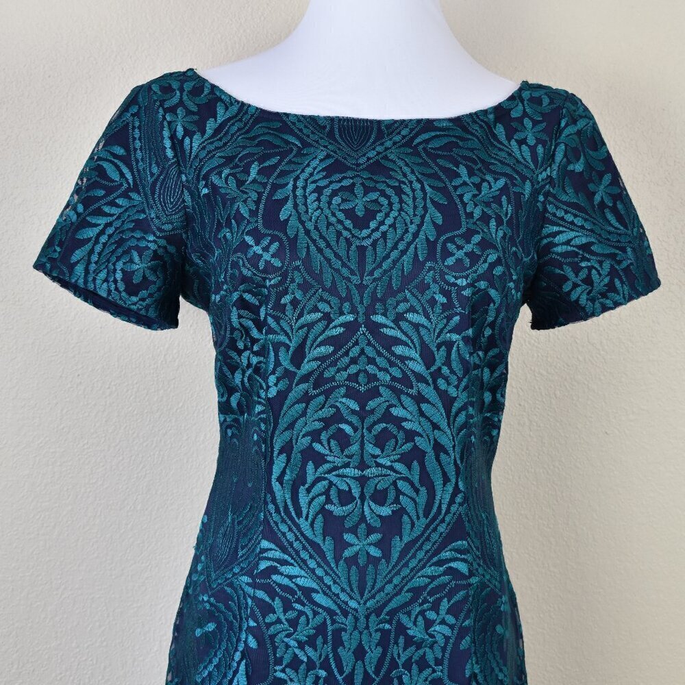 JS Collections Embroidered Cocktail Midi Dress 6 - Picture 2 of 9